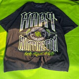 XL Hart Huntington Tattoo Company Mens Black Graphic T Shirt Ink Rock Moto